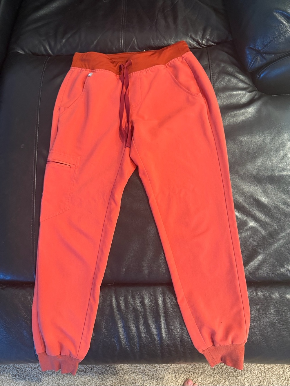 Figs Coral-Red Technical Scrub Pants